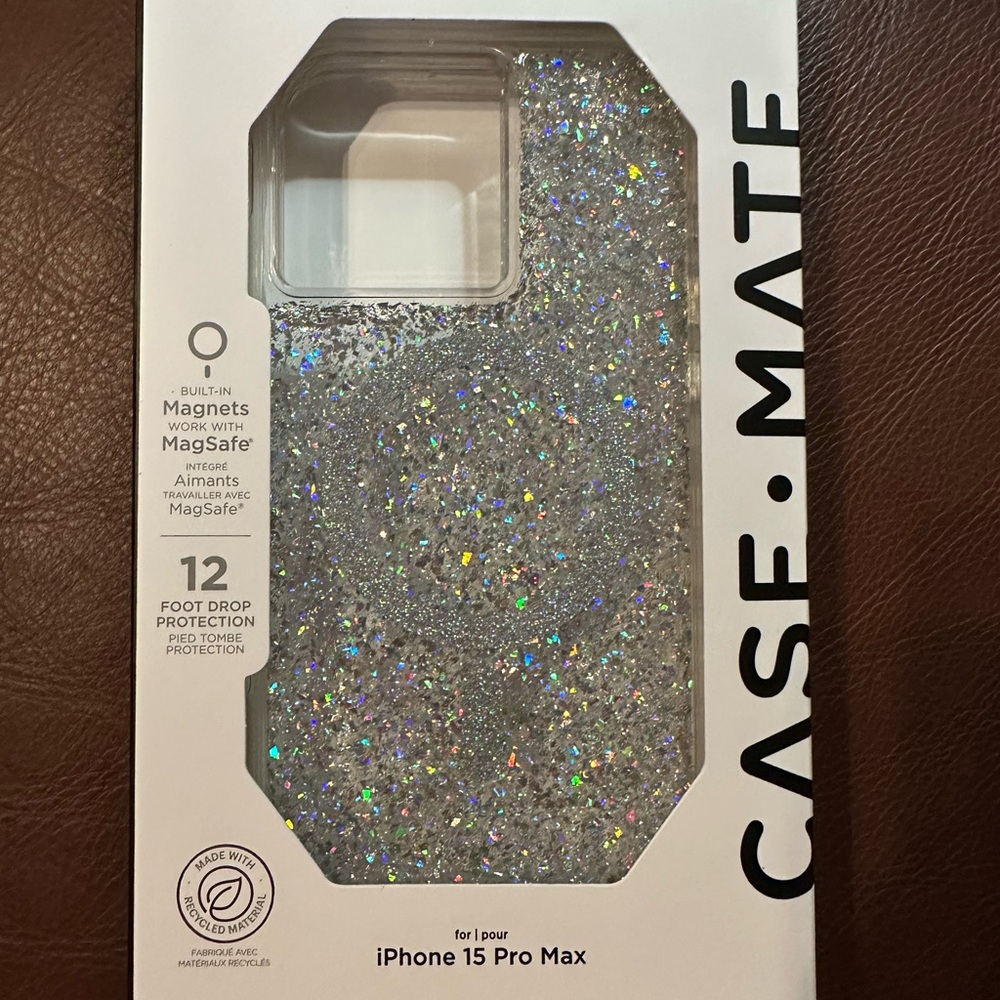 Case-Mate Glitter Case for iPhone 15 Pro Max - Silver BRAND NEW